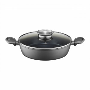 Tigaie adanca cu capac 28cm, 3.7L, sistem Aroma Knob, invelis Qualum Ceramic, Verso - Img 1