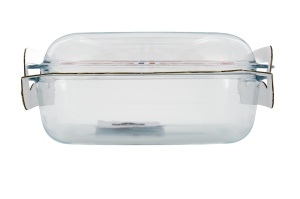 Vas termorezistent cu capac 33x20x14cm, 4.5L, Glass Ovenware - Img 6
