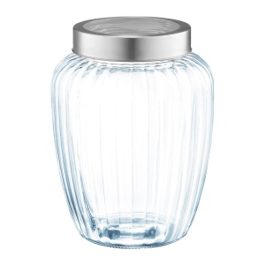 Borcan depozitare cu capac metalic 2.5L, Curly