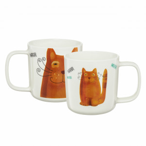 Cana 370ml, model pisica, alb, Pets - Img 3