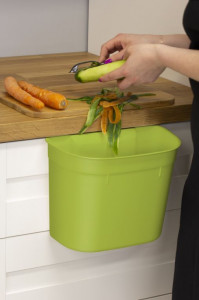 Cos de gunoi atasabil de dulap, verde, Monti