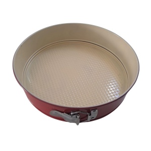 Forma tort 27cm, baza detasabila, rosu, invelis ceramic bej