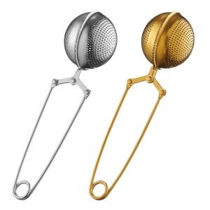 Infuzor din otel pt. ceai si plante, model minge, mix culori, Steel - disponibil in display 24 buc, Pret buc, cantitate minima de comanda 24 buc
