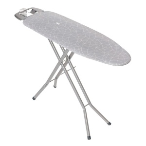 Masa de calcat 120x37cm, blat tip plasa cu suport pentru fier, priza si antena, Velkea H036-06PB - Img 7