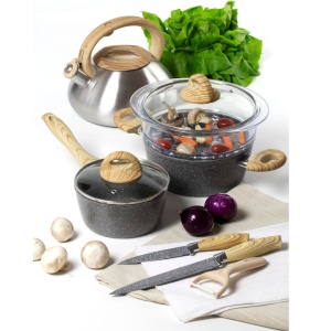 Oala cu capac si steamer 20cm, 2.3L, invelis Stone Effect, Kenya - Img 2