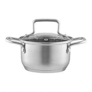 Oala inox cu capac 16cm, 1.5L, Hugo
