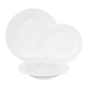 Serviciu de masa, 18 piese, 6 persoane, alb, Sonia - Img 1