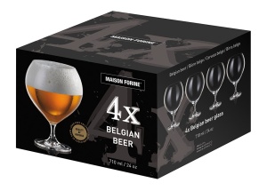 Set 4 pahare bere cu picior 710ml, Belgian - Img 3