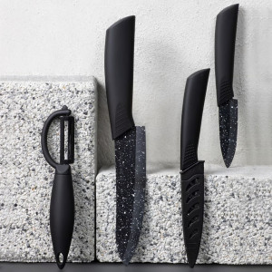 Set cutite, 2 piese, include curatator legume, negru, Skiv - Img 3