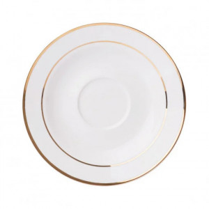 Farfurioara cu diametrul de 15,5 cm, inclusa in setul Aura Gold, ce dispune de un design elegant si versatil