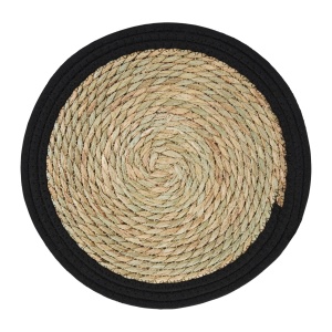 Suport farfurie 35cm, margine neagra, Boho