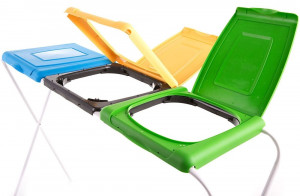 Suport saci menajeri, colectare selectiva, 3 compartimente, verde-galben-albastru, Flipo - Img 2