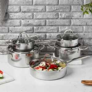 Tigaie adanca cu capac 26cm, inox, Curly - Img 3