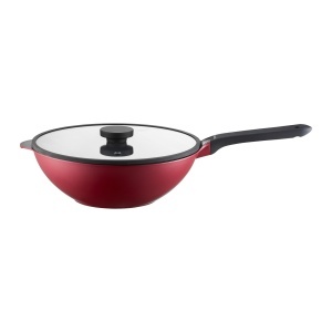 Tigaie wok cu capac 30cm, invelis Qualum Basic, Noel