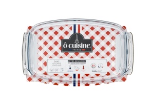 Vas termorezistent cu capac 37x22x15 cm, 6.7L, Glass Ovenware - Img 4