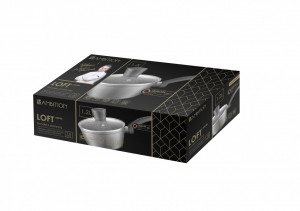 Cratita cu capac 16cm, 1.2L, invelis Qualum Basic Stone Edition, Loft - Img 3