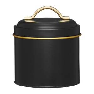 Cutie depozitare cu capac 750ml, metalica, negru, Royal