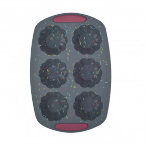 Forma briose, 6 portii, negru, silicon, Felice