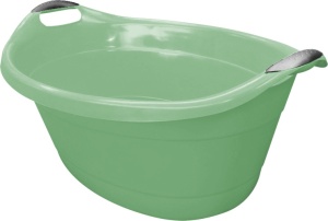 Lighean oval cu manere 50x36cm, 14L, verde, Kaja