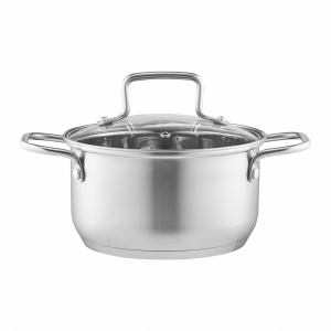 Oala inox cu capac 18cm, 2L, Hugo