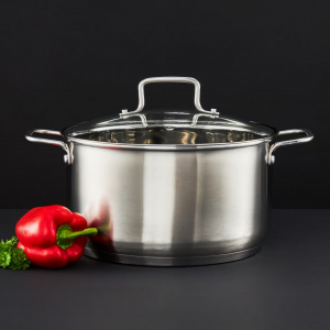 Oala inox cu capac 24cm, 4.5L, Hugo - Img 2