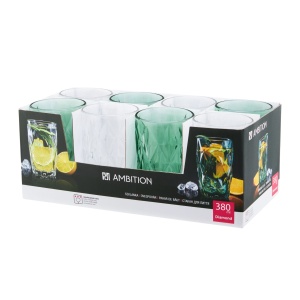 Pahar long drink 380ml, mix culori, Diamond - disponibil in display 8 buc, Pret buc, cantitate minima de comanda 8 buc - Img 3
