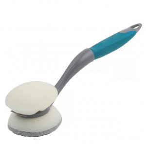 Perie pentru spalat vase cu burete, mix culori, Funny - Img 2