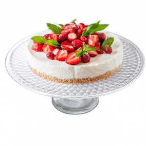 Platou sticla cu talpa 36cm, Cristal - Img 3