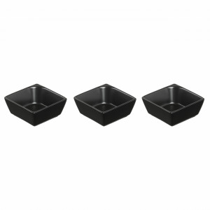 Set 3 boluri patrate 8.25cm, negru, Salsa