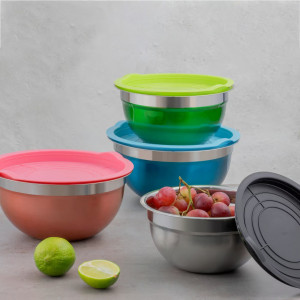 Set bol cu capac, 2 buc, 18-20cm, roz, Minestrone - Img 4