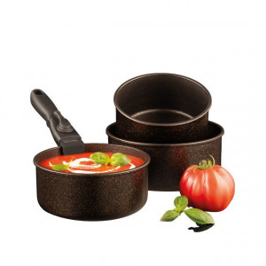 Set oale cu maner detasabil, 4 piese, invelis Qualum Basic Stone Edition, Gold - Img 5