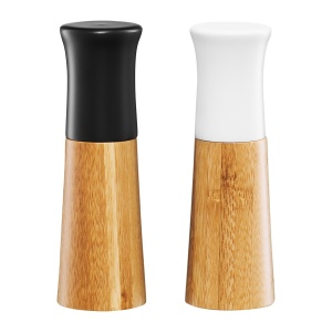 Set rasnita sare si piper, 2 piese, alb si negru, Natural - Img 1