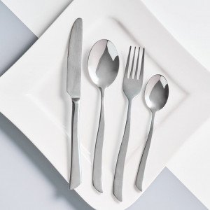 Set tacamuri inox, 50 piese, 12 persoane, ambalate in cutie cadou, Wave - Img 3