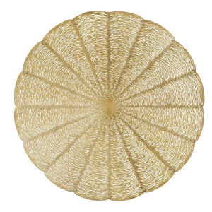 Suport farfurie rotund 38cm, auriu, Glamour