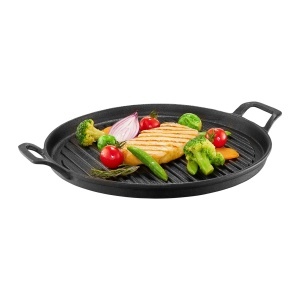 Tigaie grill cu 2 manere 30 cm, fonta, Iron - Img 4