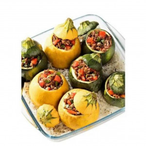 Vas termorezistent patrat 25x22x7cm, 2.2L, Glass Ovenware - Img 4