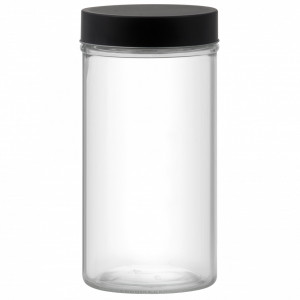 Borcan depozitare cu capac negru 1.3L, rotund, Milos