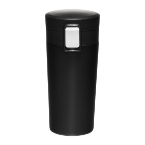 Cana termos 350ml, buton de siguranta, negru, Spark - Img 1