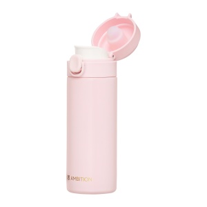 Cana termos 350ml, buton de siguranta, roz, Alice - Img 2