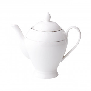 Ceainic portelan cu capac 1.1L, Aura Silver