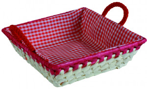 Cos patrat cu manere captusit cu material 22x22cm, mix culori, Palma - Img 2