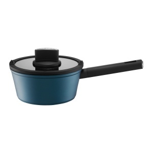 Cratita cu capac 18cm, 1.7L, invelis Qualum Basic, Azzurro