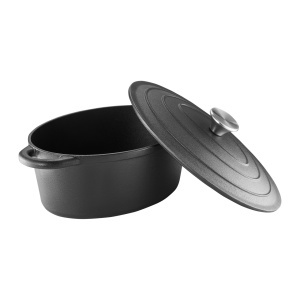 Cratita cu capac 28x21cm, 3.7L, fonta, Iron - Img 2