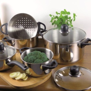 Cratita inox cu capac strecurator 16cm, 1.8L, Vikos - Img 3