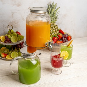 Dispenser bauturi cu robinet, 4L, suport metalic, Curly - Img 5