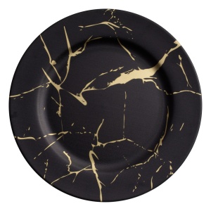 Farfurie decorativa 33cm, negru, Decor Marble
