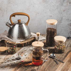 Filtru ceai sau cafea Nordic, 0,35 L capacitate, utilizat pentru prepararea unei infuzii aromate din plante
