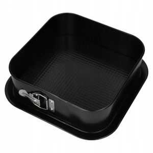 Forma tort 24x24x6cm, baza detasabila, invelis non-stick, negru, SNB - Img 2