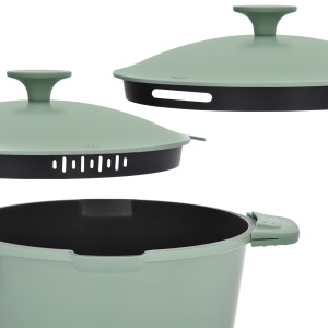 Oala cu capac 28cm, 6.6L, invelis Qualum Basic, Fern - Img 6