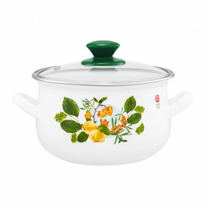 Oala emailata cu capac 22cm, 5L, Pigwa